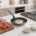 הדגמת יכולת ה-Non-stick של מחבת דה בויר בטיגון ביצה במטבח.