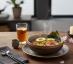 L9316-MO הגשת מרק תום יאם בתוך קערת Stoneware יוקרתית מבית Life Concept בגווני אדמה.