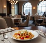 תמונת תקריב על צלחת פורצלן עמוקה Bauscher Options, איכותית למסעדות ולאירוח.