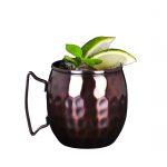 זוג כוסות קוקטייל נחושת מעוגלות בעיצוב חדשני