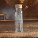 בקבוק מים מזכוכית שקופה, 1 ליטר, עם פקק שעם, Arcoroc