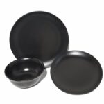 מערכת אוכל פיוז'ן שחור 18 חלקים פורצלן גרמני