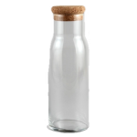 בקבוק מים מזכוכית שקופה, 1 ליטר, עם פקק שעם, Arcoroc