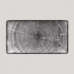 צלחת פורצלן מלבנית דמוי עץ אפור 33*18 ס"מ RAK