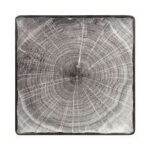 צלחת פורצלן מרובעת דמוי עץ אפור קוטר 30 ס"מ RAK