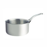 קלחת De Buyer Affinity יוקרתית 18 ס"מ, עשויה 5 שכבות נירוסטה ואלומיניום, מתאימה לכל סוגי הכיריים.