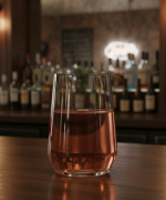 royal llerdam כוס זכוכית איכותית מלאה ביין רוזה