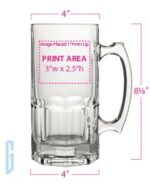 ⁦זוג כוסות בירה זכוכית 1 ליטר תוצרת Libbey⁩ – תמונה ⁦3⁩