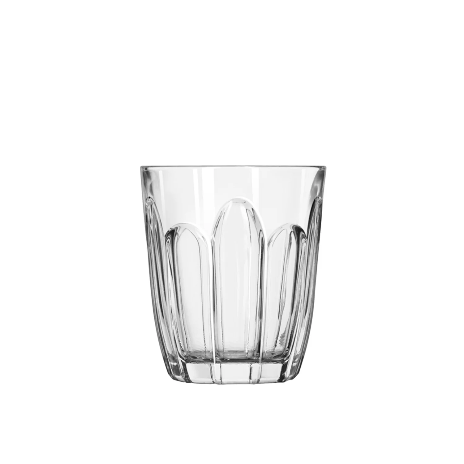 כוס זכוכית רב-תכליתית קטנה למשקאות קלים וחמים בעיצוב מודרני. כוס אספרסו כפול וקפה שחור דגם טוליפה מזכוכית קריסטלית שקופה.