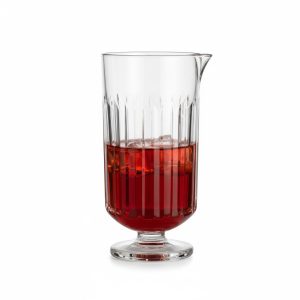 כלי זכוכית יוקרתי לערבוב קוקטיילים, הכולל בסיס עבה ופיית מזיגה נוחה.