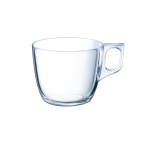 כוס זכוכית וולוטו שקופה של Arcoroc בנפח 220 מ"ל, מתאימה למשקאות חמים כמו קפה, תה ושוקו.