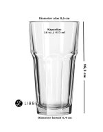 כוס גיברלטר 473 מ"ל של Libbey, מציגה את עיצובה המחוסם והקלאסי.