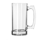 זוג כוסות בירה מזכוכית שקופה בעיצוב פריזמטי מרשים, סגנון ספל בירה אירופאי.