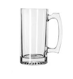 זוג כוסות בירה מזכוכית שקופה בעיצוב פריזמטי מרשים, סגנון ספל בירה אירופאי.