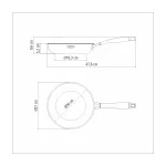 תמונת מחבת Tramontina, בגודל 26 ס"מ, המתאימה לכל סוגי הכיריים.