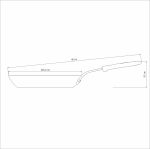 סרטוט טכני של מחבת ברזל יצוק טרמונטינה 26 ס"מ עם מידות מדויקות.