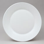 ⁦מערכת אוכל זכוכית לבנה עם עיטורי פסים ל-6 סועדים 18חלקים - תוצרת Arcoroc⁩ – תמונה ⁦4⁩