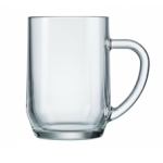 כוס בירה עם ידית לאחיזה יציבה (570 מ"ל), מיוצרת בטכנולוגיה מתקדמת לעמידות גבוהה.