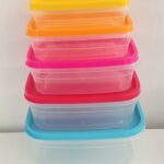 סט 5 קופסאות אחסון מלבניות צבעוניות