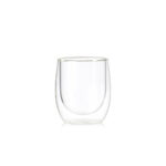 סט 6 כוסות ALFA מדריד, דופן כפולה, מונחות זו לצד זו, מראה את נפחן ה-200 מ"ל.