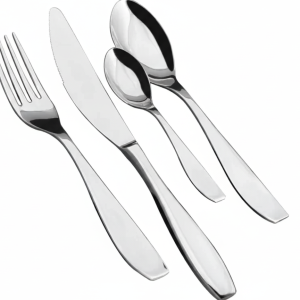 סט סכו"ם אולימפיה 24 חל' מבית Salvinelli. הסט עשוי נירוסטה 18/10 איכותית עם עיצוב מיוחד בעל סיומת מרובעת בקצה.