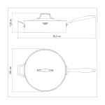 סוטאז' Tramontina נירוסטה 3 שכבות 5.7 ליטר עם מכסה (30 ס"מ).