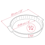 ⁦תבנית פאי גבוהה 28 ס"מ, אדום Appolia מבית PEUGEOT⁩ – תמונה ⁦3⁩