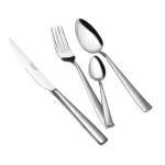 סט סכו"ם Time M-Ice מבית Salvinelli. הכלים עשויים נירוסטה 18/10 בגימור מאט ICE ייחודי, המעניק מראה מלבני ואלגנטי.