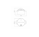 סיר נירוסטה עמוק (קדרה) 20 ס"מ של טרמונטינה, עם מכסה זכוכית וידיות נירוסטה קצרות.