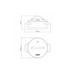 סיר נירוסטה גדול (קדרה) 24 ס"מ של טרמונטינה, עם מכסה זכוכית ושתי ידיות נירוסטה קצרות.