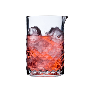 כוס קוקטיילים מעוצבת בסגנון יוקרתי, אידיאלית להכנה והגשה של משקאות מעורבבים.