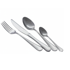 סט סכו"ם Grand Hotel Ice 24 חל' מבית Salvinelli. הכלים עשויים נירוסטה 18/10 בגימור מאט ICE מעודן, בהשראת מלונות יוקרה.