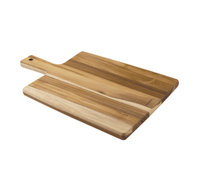 קרש חיתוך ענק 40x27 ס"מ מעץ טיק ברזילאי איכותי של Tramontina, מושלם לקיצוץ בשרים גדולים.