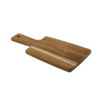 קרש חיתוך והגשה 30x15 ס"מ מעץ טיק ברזילאי של Tramontina, עם ידית נוחה.