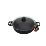 סיר AMT Gastroguss מקצועי עם מכסה, בעל ציפוי Lotan® נון-סטיק לבישול בריא וללא הדבקות.