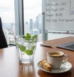 אירוח עסקי בסטייל: כוסות זכוכית מחוסמת 160 מ"ל לקפה ומים בישיבות הנהלה