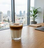 כוס קפה הפוך קטנה מזכוכית Duralex Picardie 160 מ"ל במשרד הייטק