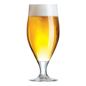 כוס בירה 500 מ"ל עם רגל, זכוכית מחוסמת של "ארוקוק", עיצוב פילזנר קלאסי.