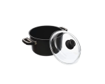 סיר AMT Gastroguss אינדוקציה מקצועי עם מכסה, עשוי אלומיניום יצוק ובעל ציפוי נון-סטיק Lotan®.