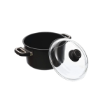 סיר AMT Gastroguss אינדוקציה מקצועי עם מכסה, עשוי אלומיניום יצוק ובעל ציפוי נון-סטיק Lotan®.