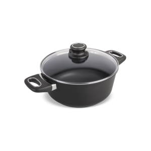 סיר AMT Gastroguss איכותי ומחוזק, בעל גודל משפחתי נוח וציפוי Lotan® נון-סטיק לבישול בריא.