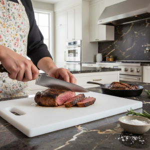 משטח חיתוך ידידותי לסכינים, שומר על חדות הלהב ועמיד בשימוש אינטנסיבי במסעדות.
