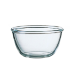 קערת הגשה אישית עשויה זכוכית מחוסמת שקופה, להגשת מאכלים וקינוחים.