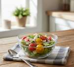 קערית זכוכית קומפקטית ועמידה במיוחד (Tempered Glass) לשימוש יומיומי בטוח במטבח.