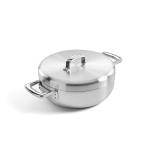 סיר סוטז' נירוסטה 24 ס"מ (2 ליטר) עם מכסה מבית Samuel Groves, בעל מבנה 3 שכבות לפיזור חום אחיד.