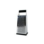 פומפייה מרובעת מנירוסטה עם 4 צדדי גירוד שונים וידית אחיזה שחורה נוחה.