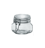 כלי זכוכית איטלקי לאחסון הרמטי של ריבות וממרחים בעיצוב כפרי ואיכותי.