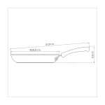 סרטוט טכני של מחבת אלומיניום טרמונטינה 28 ס"מ עם מידות מדויקות במ"מ.