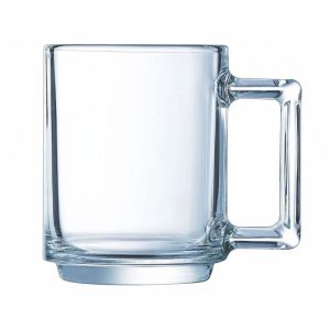 כוס זכוכית איכותית לשתייה חמה וקרה במבנה קלאסי.