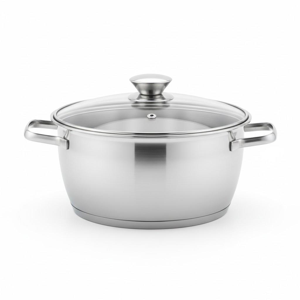 סיר נירוסטה 3 שכבות 24 ס"מ דגם אלגרה סיר נירוסטה איכותי בעל שלוש שכבות נירוסטה וליבת אלומיניום